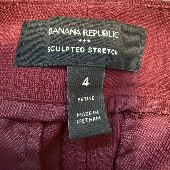 Banana Republic Red Brick Burgundy High Waisted Wide Leg Pants 4 - Picture 4 of 8